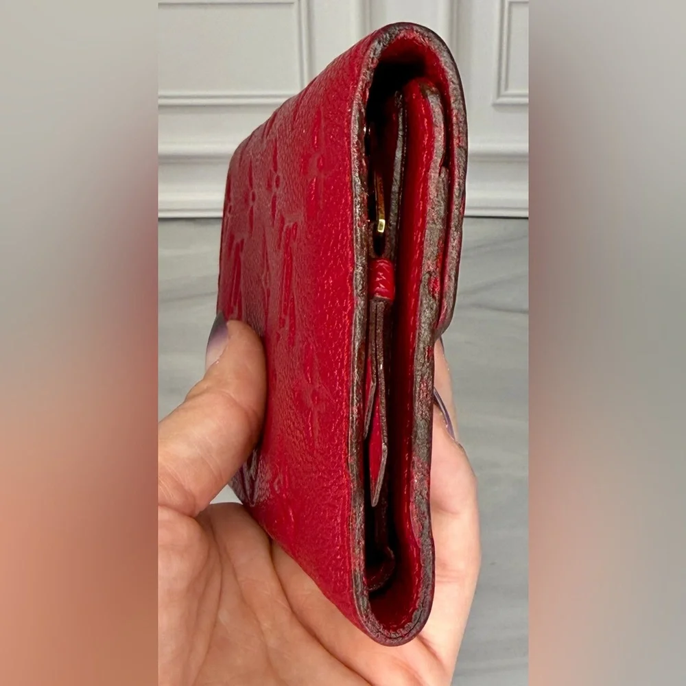 Louis Vuitton Curieuse Red Monogram Empreinte Leather Compact Wallet